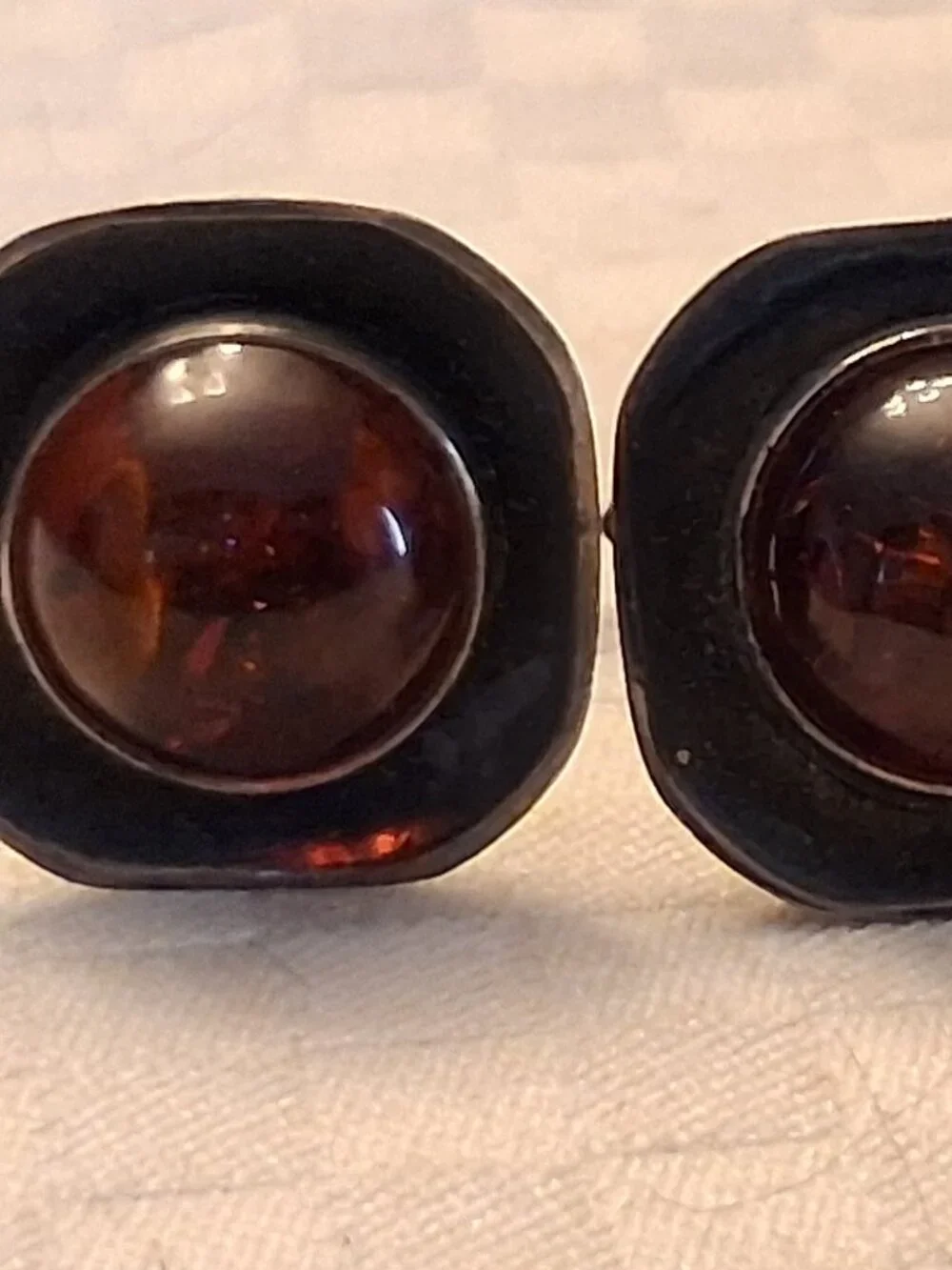 Amber and Silver cufflinks 925